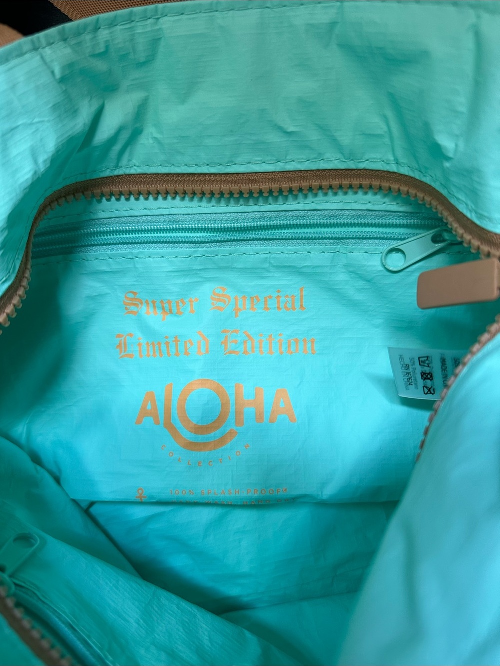 ALOHA Collection Turquoise Tote with Orange Floral Motif - Picture 9 of 13